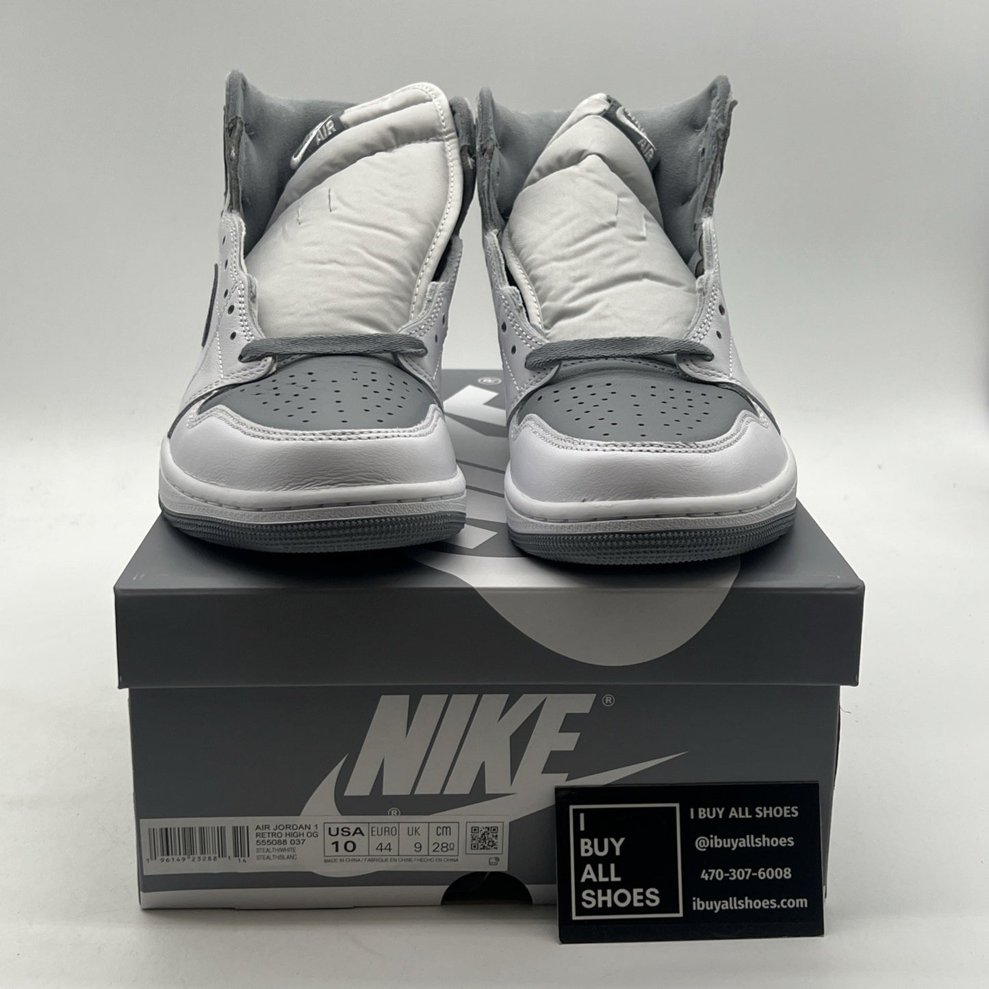 Size 10 - Air Jordan 1 Retro High OG Stealth (555088-037)