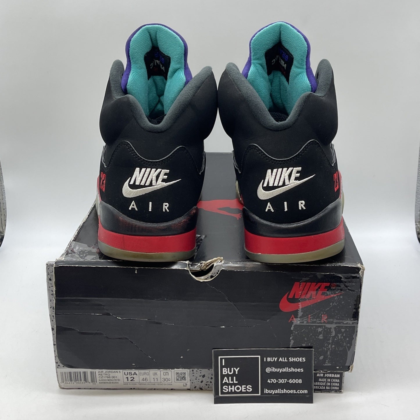 Size 12 - Jordan 5 Retro Top 3 Black Red Silver Suede (CZ1786-001)