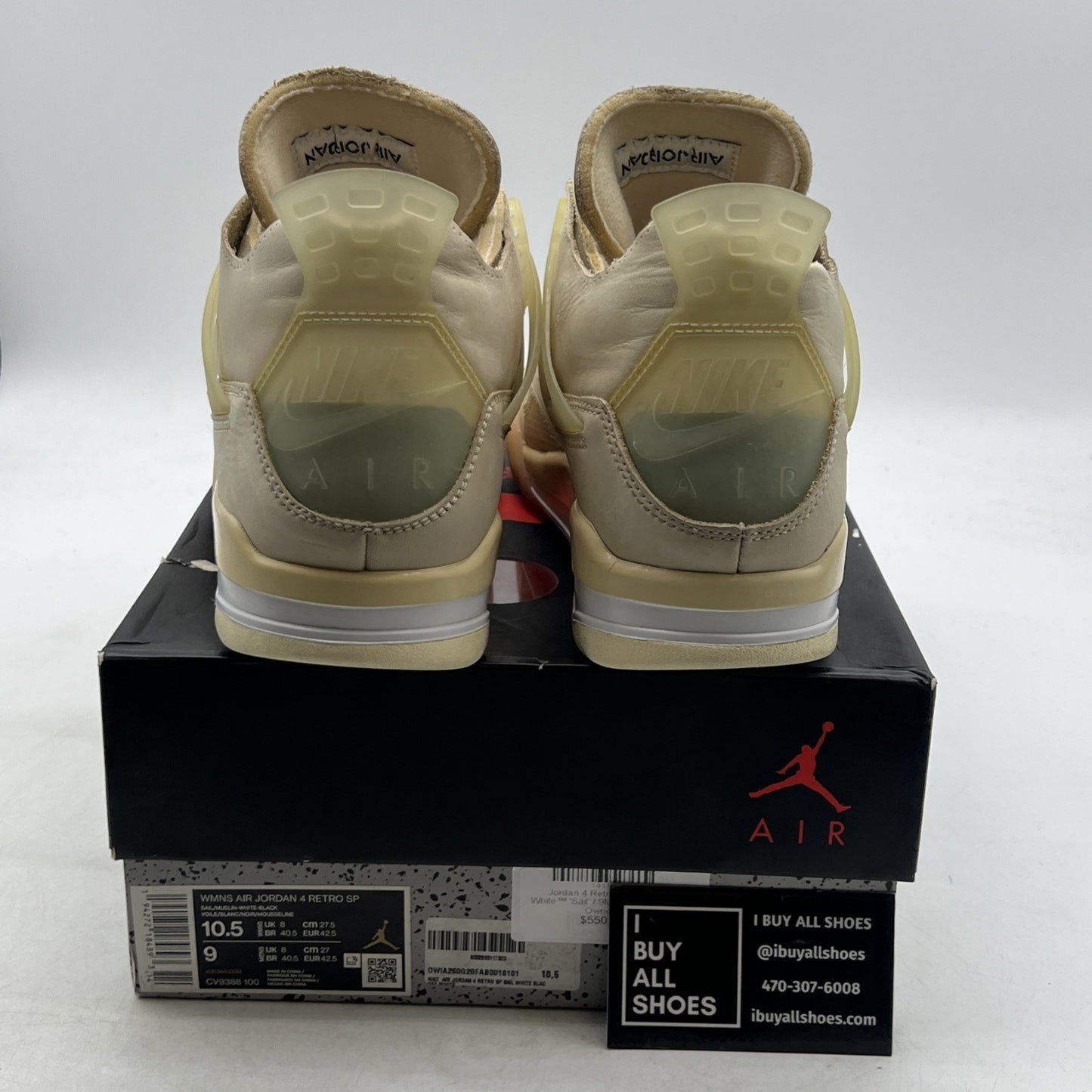 Size 10.5 - Air Jordan 4 SP x Off-White Mid Sail W (CV9388-100)