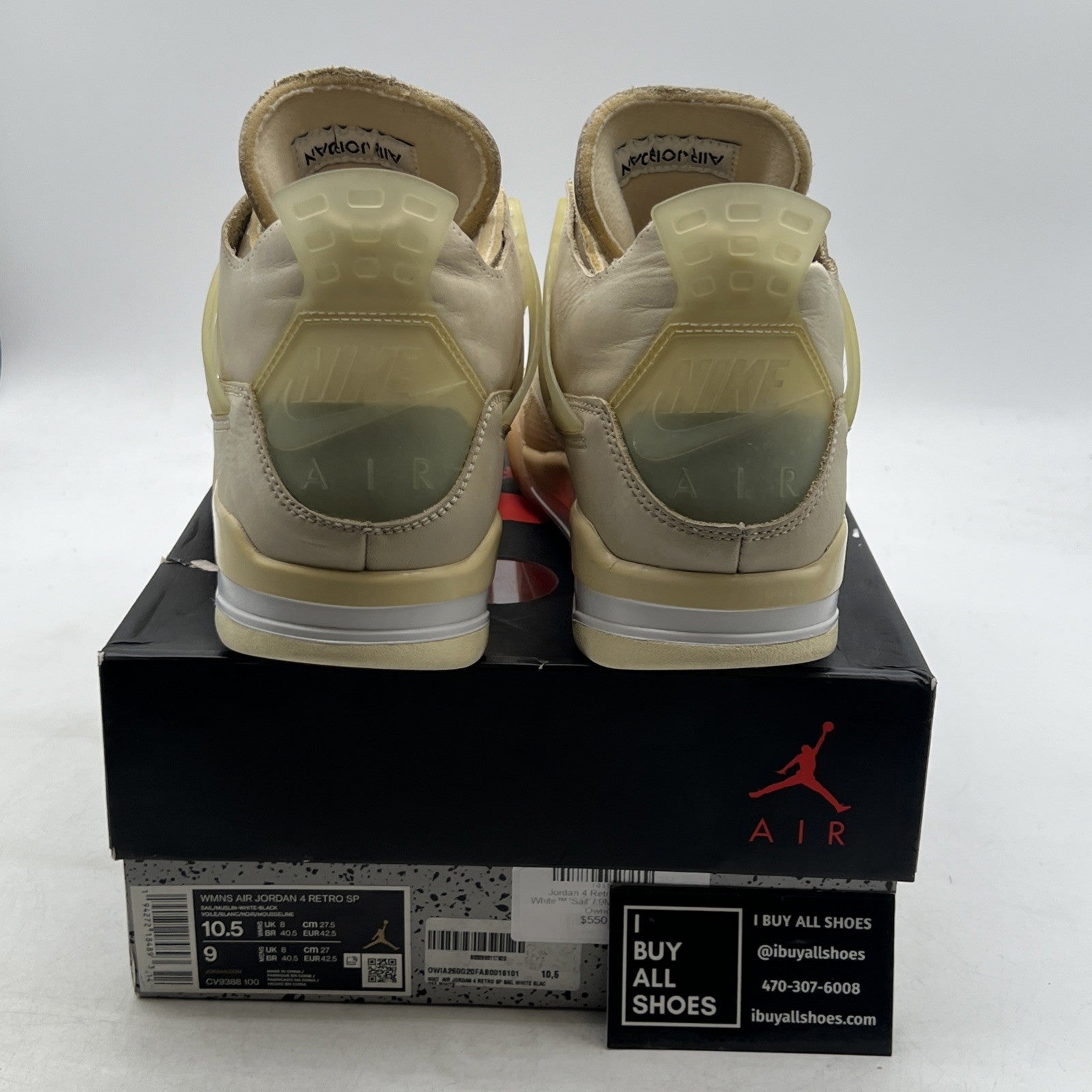 Size 10.5 - Air Jordan 4 SP x Off-White Mid Sail W (CV9388-100)
