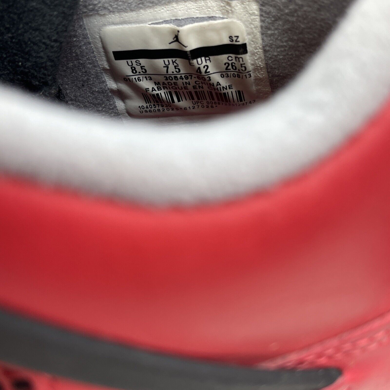 Size 8.5 - Jordan 4 Retro Toro Bravo 2013 Red Black White Leather (308497-603)