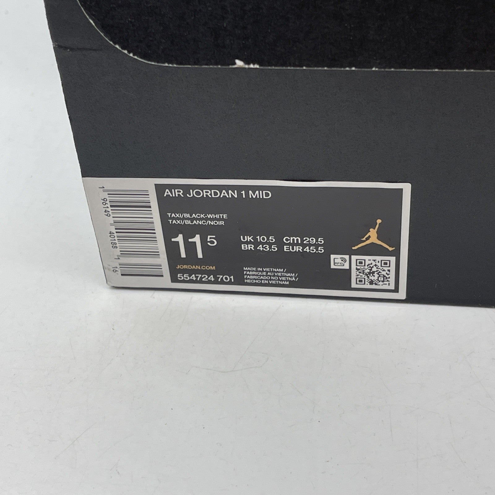 Size 11.5 - Air Jordan 1 Mid Taxi 2022 Leather (554724-701)