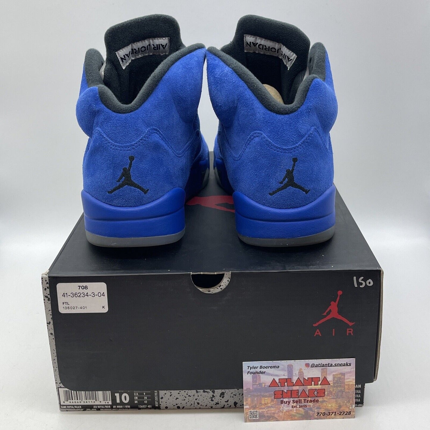 Size 10 - Air Jordan 5 Retro Blue Suede Black Silver Leather (136027-401)