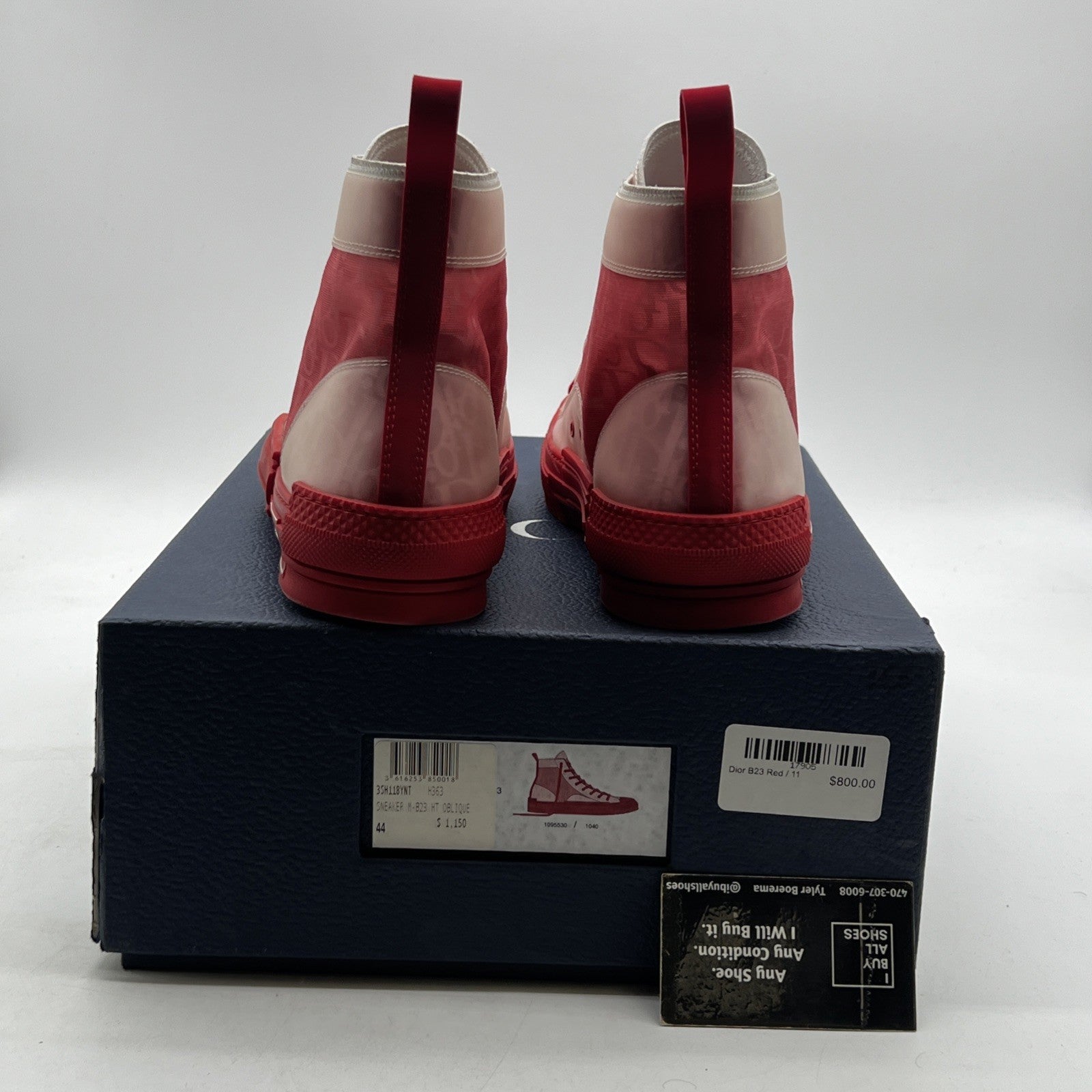Size 44 - Dior B23 High Dior Oblique Red/Clear