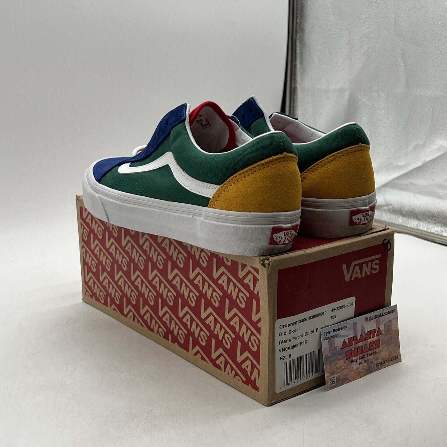 Size 8 - VANS Old Skool Yacht Club Red Blue Yellow White  (VN0A38G1R1Q)