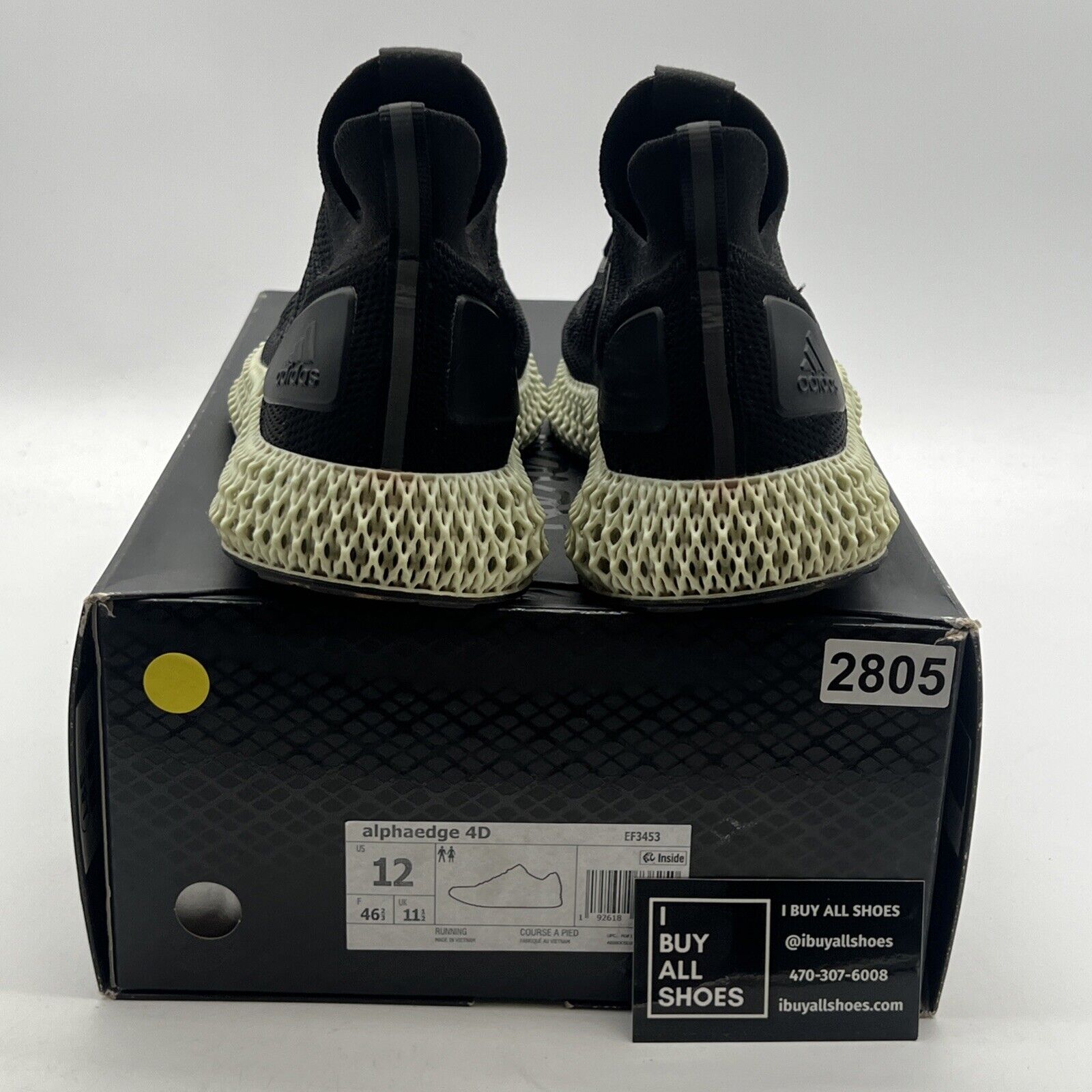 Size 12 - Adidas AlphaEdge 4D Core Black (EF3453)