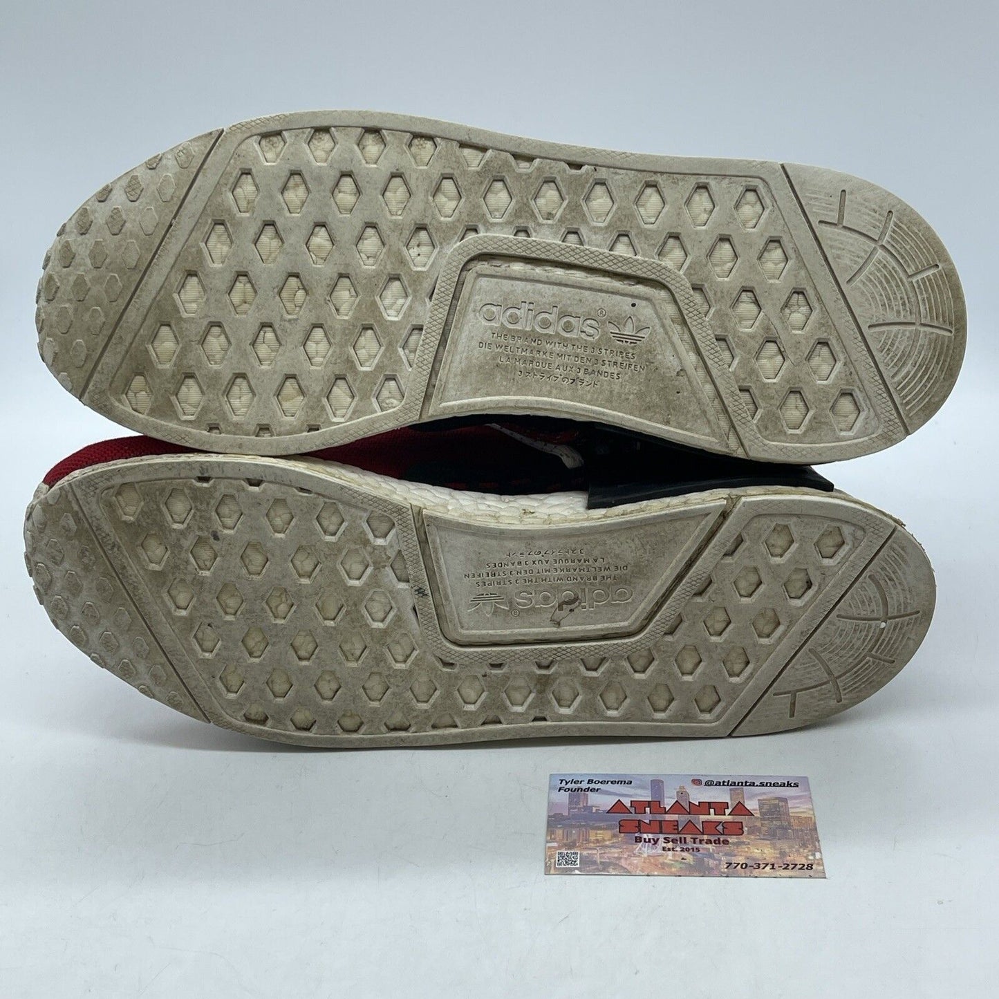 Size 10.5 - adidas Pharrell x NMD Human Race Red White Suede black  (BB0616)