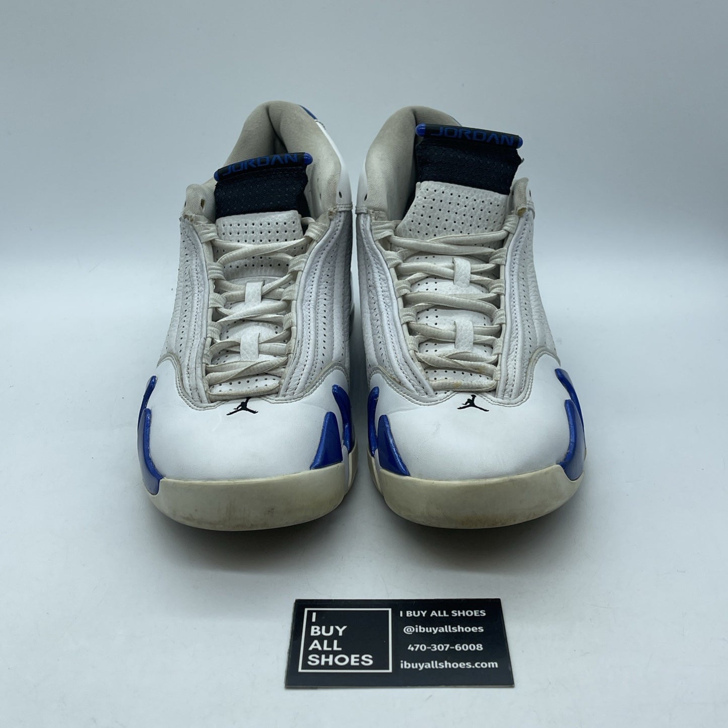 Size 9.5 - Air Jordan 14 Retro Hyper Royal Blue White Leather (487471-104)