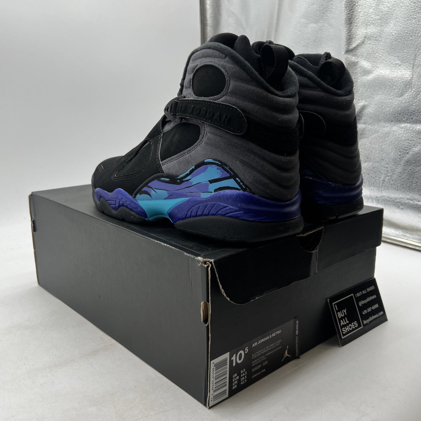 Size 10.5 - Air Jordan 8 Retro Aqua 2015 (305381-025)