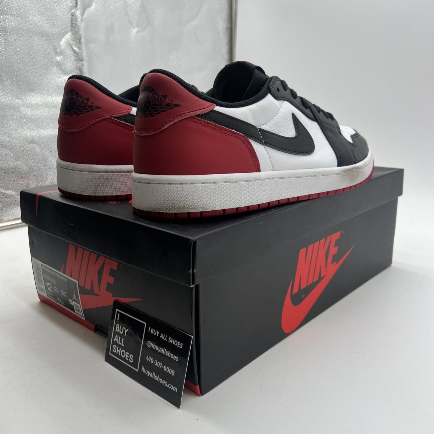 Size 12 - Air Jordan 1 Retro OG Low Black Toe (Cz0790-106)