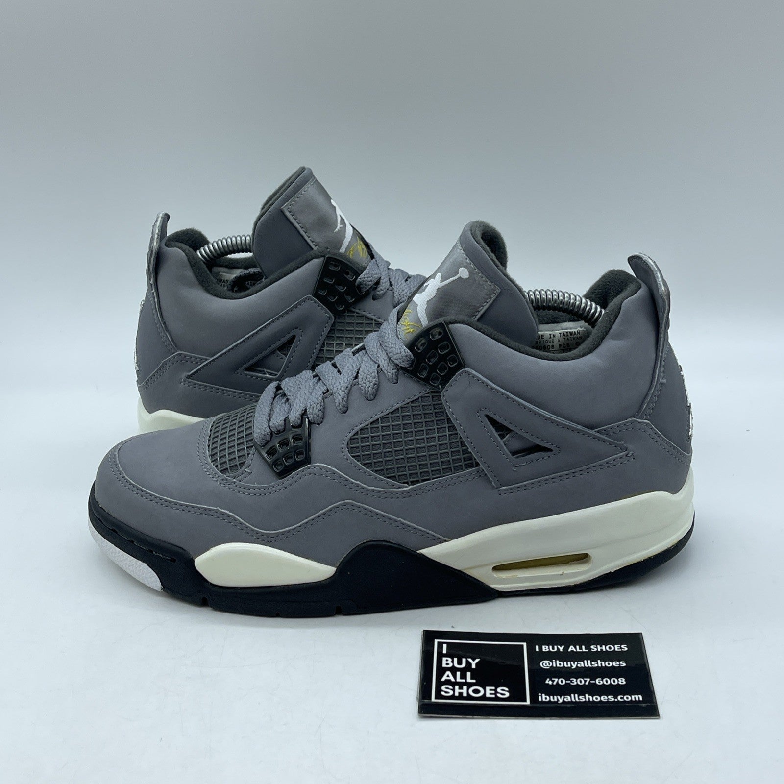 Size 7.5 - Air Jordan 4 Retro 2004 Cool Grey Black Suede (308497-001)