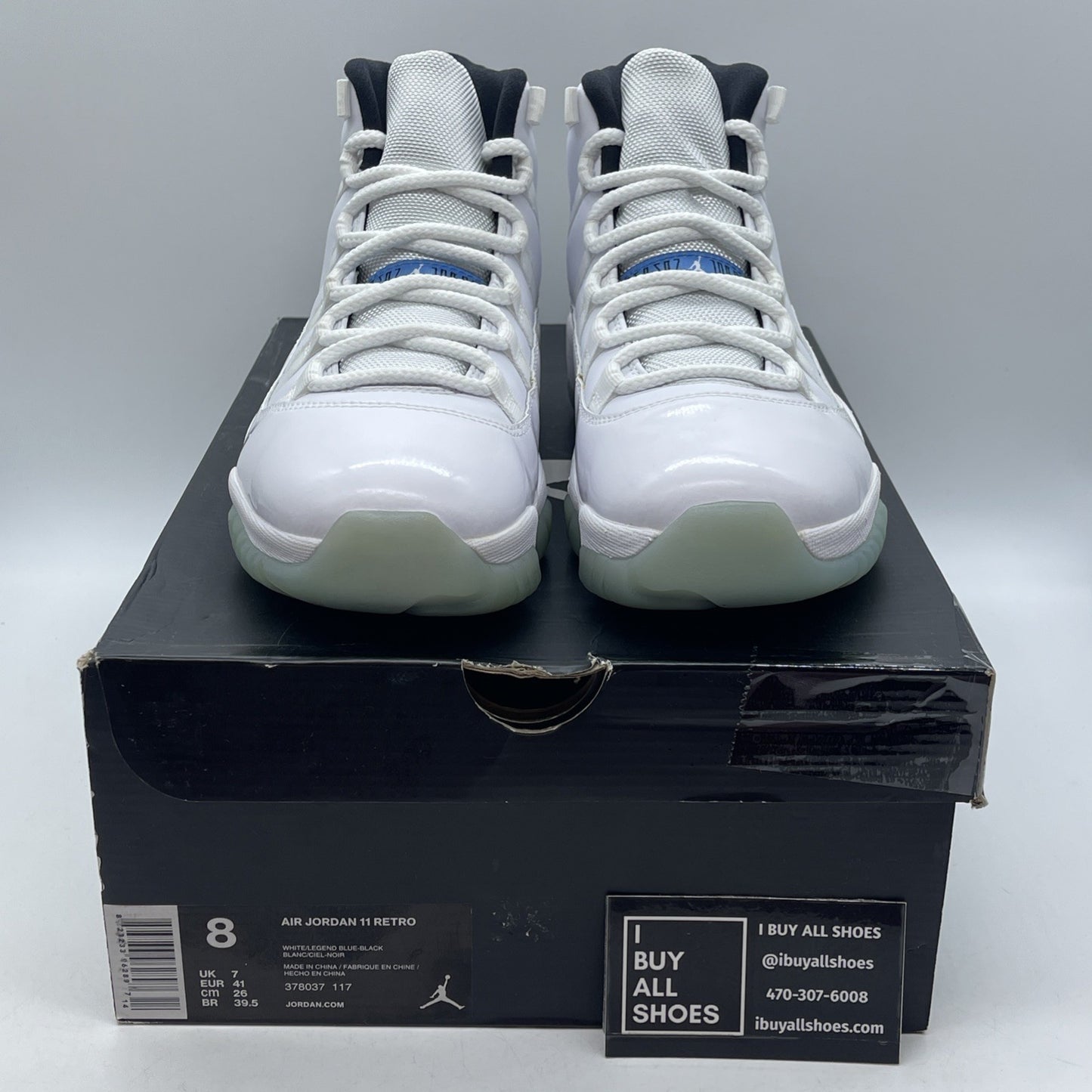 Size 8 - Jordan 11 Retro High Legend Blue White Black Leather (378037-117)