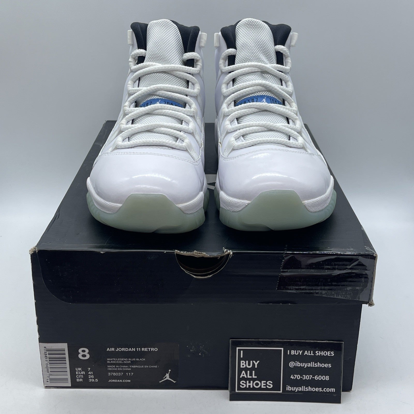 Size 8 - Jordan 11 Retro High Legend Blue White Black Leather (378037-117)
