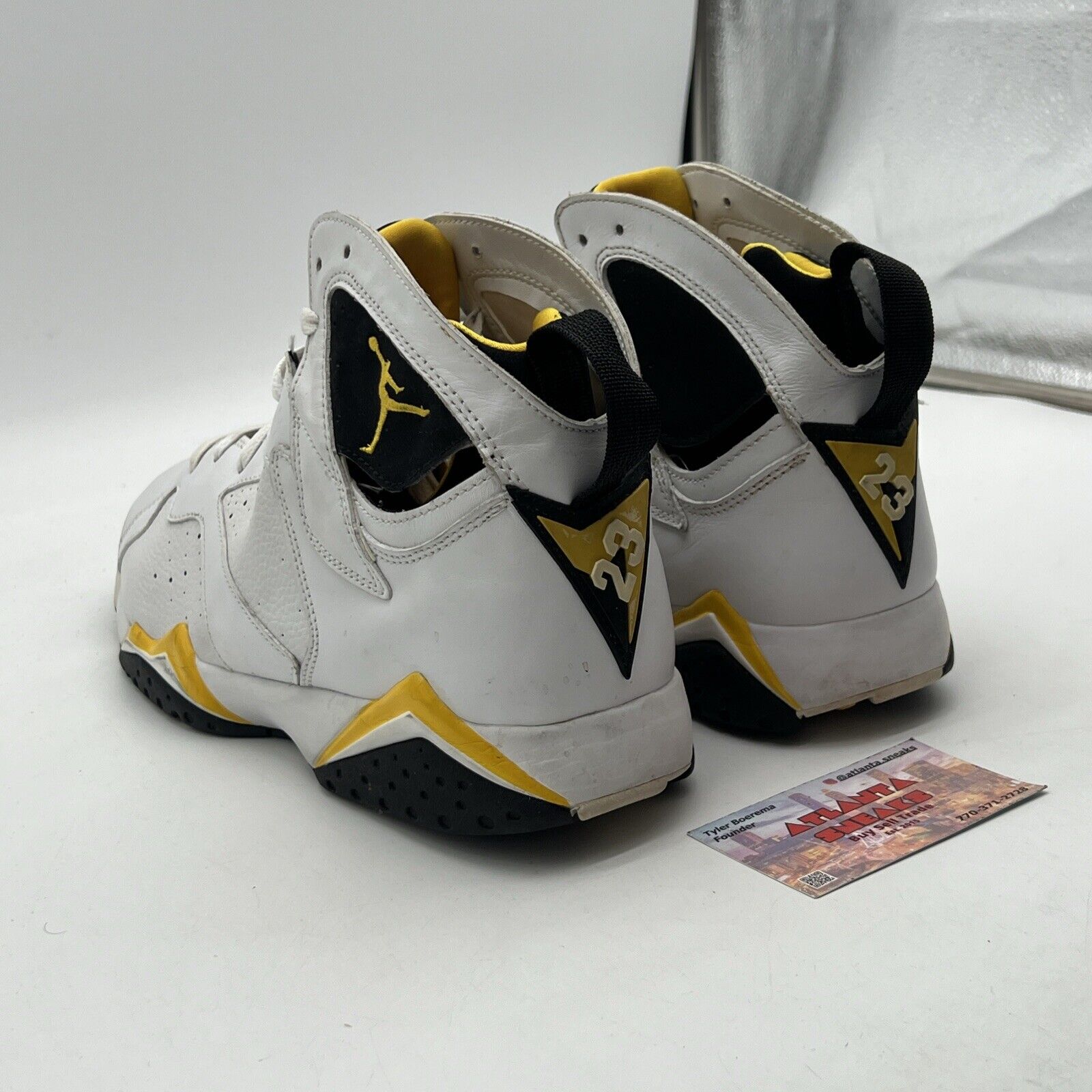 Size 13 - Air Jordan 7 Retro White Varsity Maize W Black White Yellow 313358-172