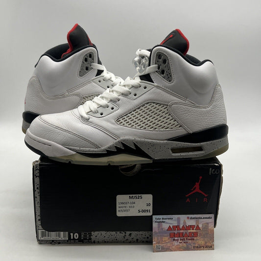 Size 10 - Air Jordan 5 Retro White Cement (136027-104)