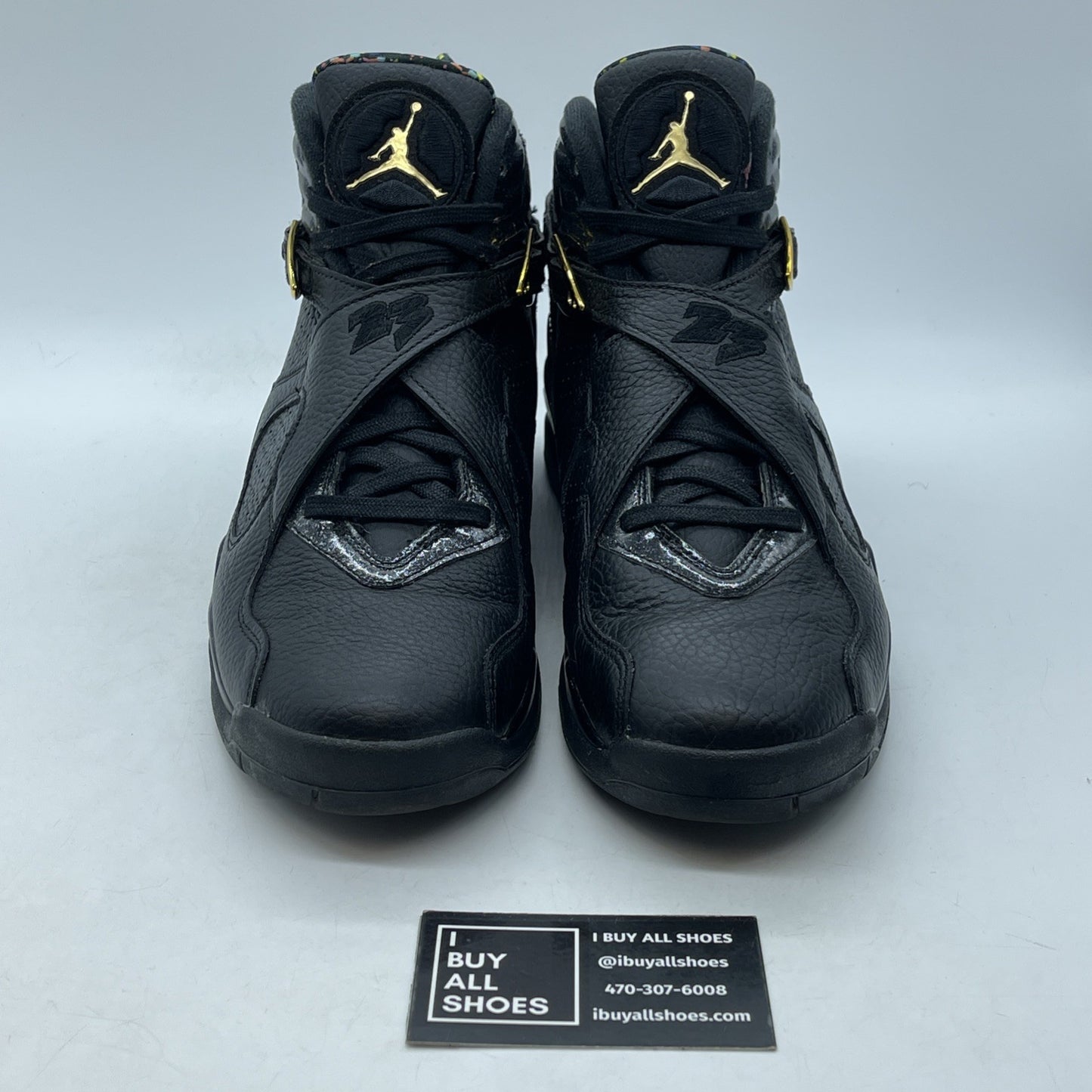 Size 9 - Air Jordan 8 Retro C&C Confetti Blue Black Leather (832821-004)