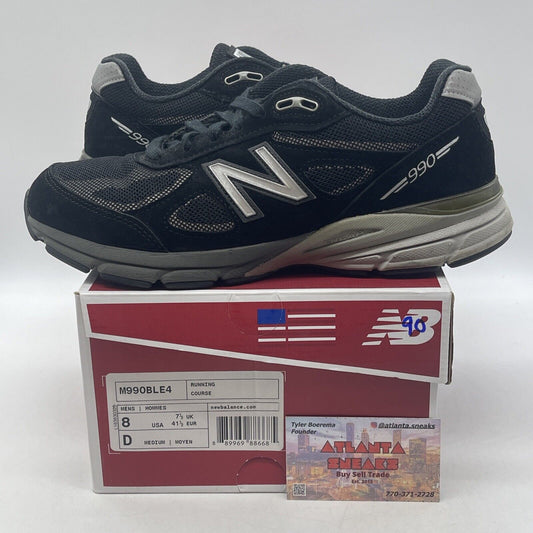 Size 8 - New Balance 990v4 Reflective Made in USA Black Silver Red (M990BLE4)