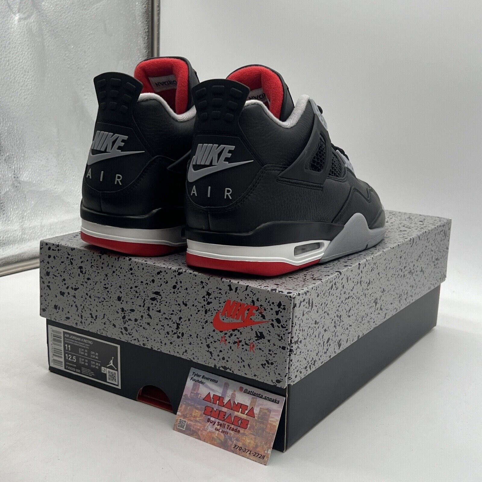 Size 11 - Air Jordan 4 Retro Bred Reimagined Red Grey Leather (FV5029-006)