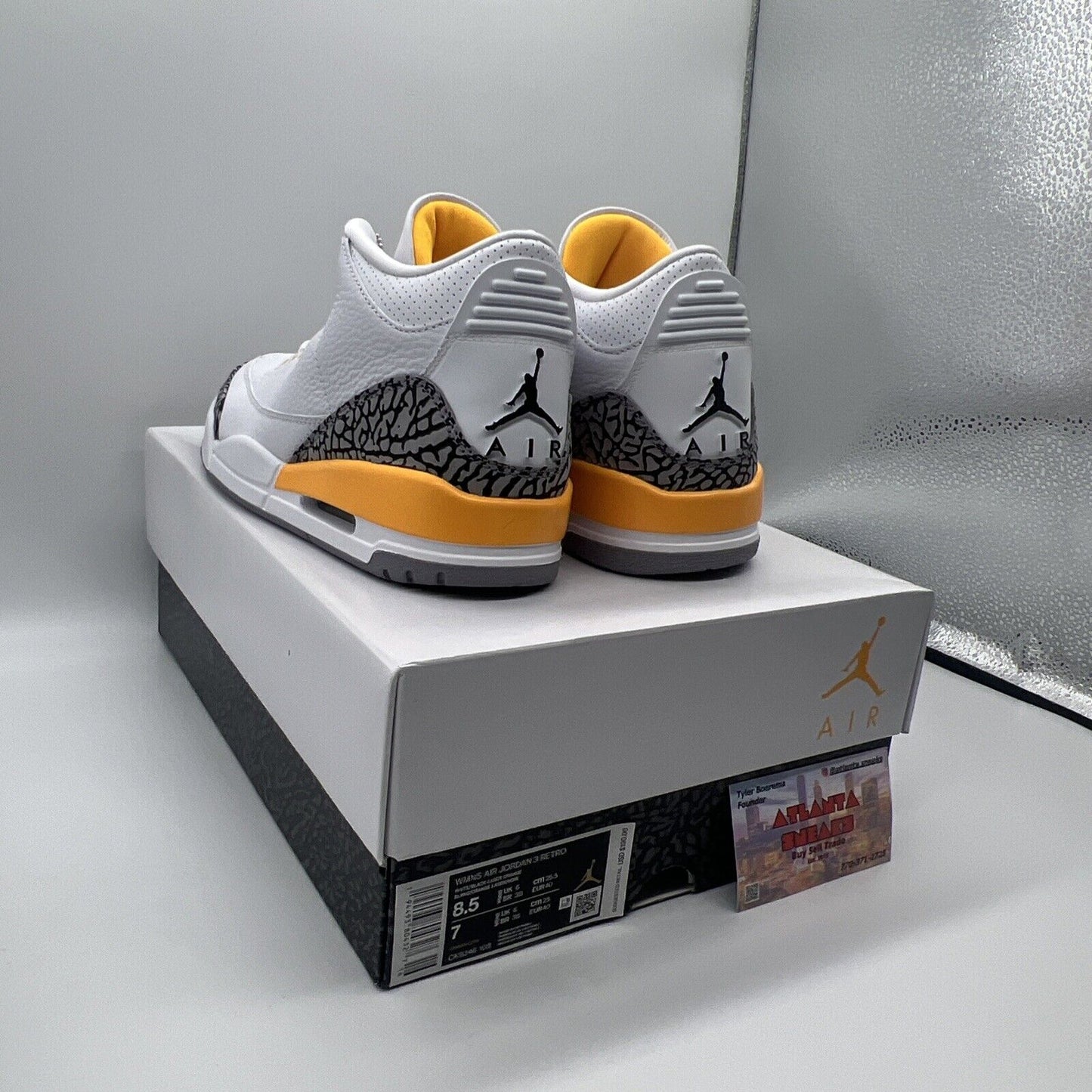 Size 8.5w - Jordan 3 Retro Laser Orange 2020 Brand New Og All Black Yellow