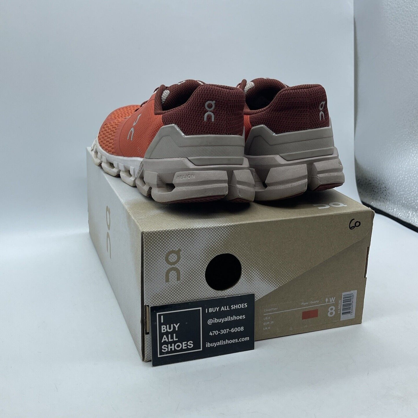 Size 8W - On cloud Cloudflyer 3 Orange Red Grey White Suede