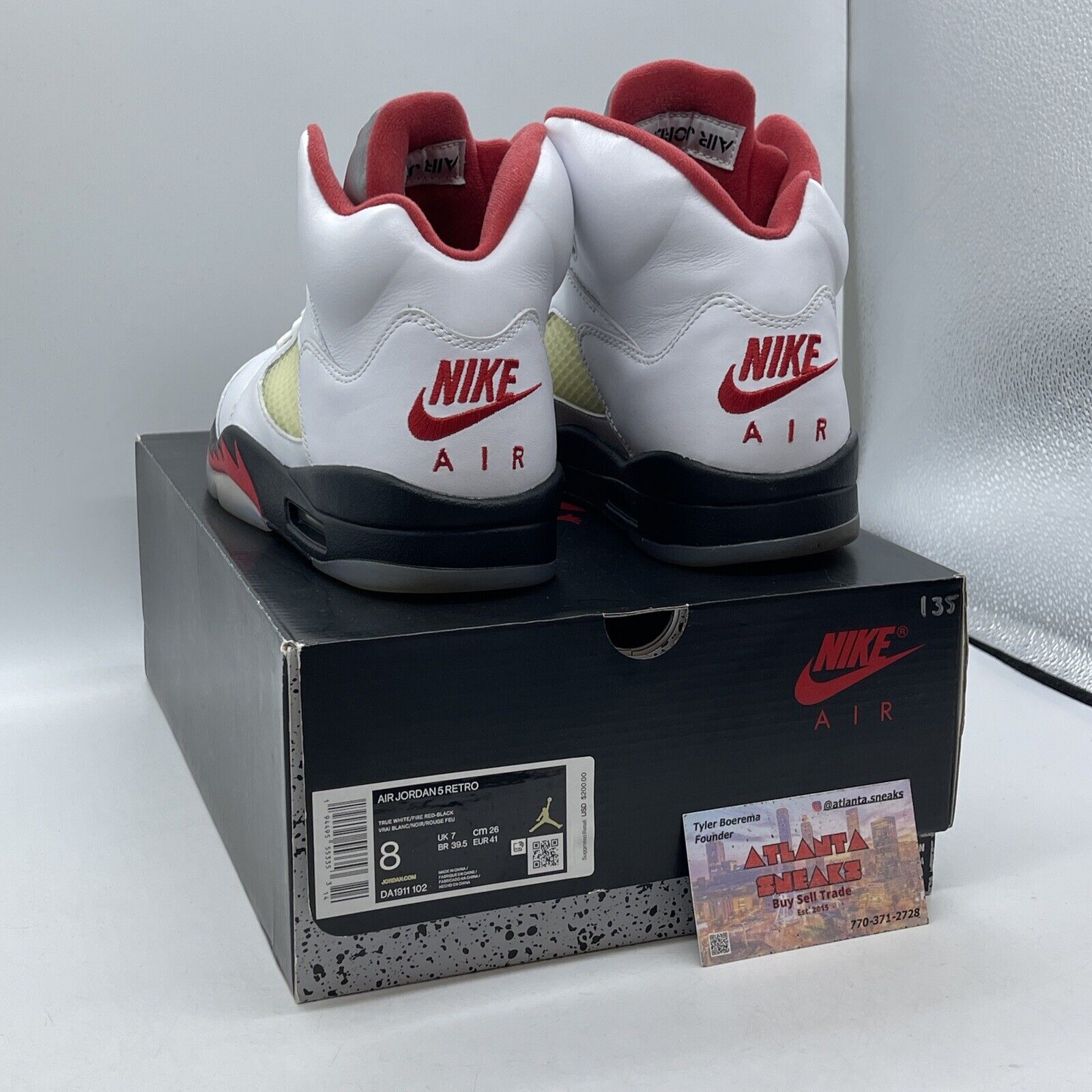 Size 8 - Jordan 5 Retro Mid Fire Red White Black Leather (DA1911-102)