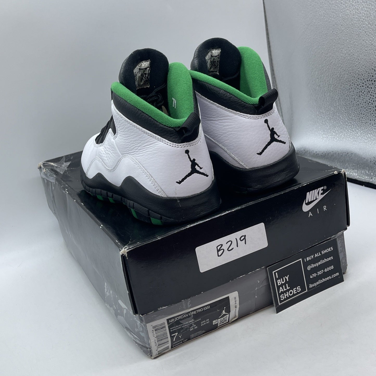 Size 7Y - Air Jordan 10 Retro 2019 Seattle White Black Leather (310806-137)