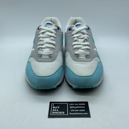 Size 11.5 - Nike Air Max 1 OG Anniversary Aqua Grey White Suede (908375-105)