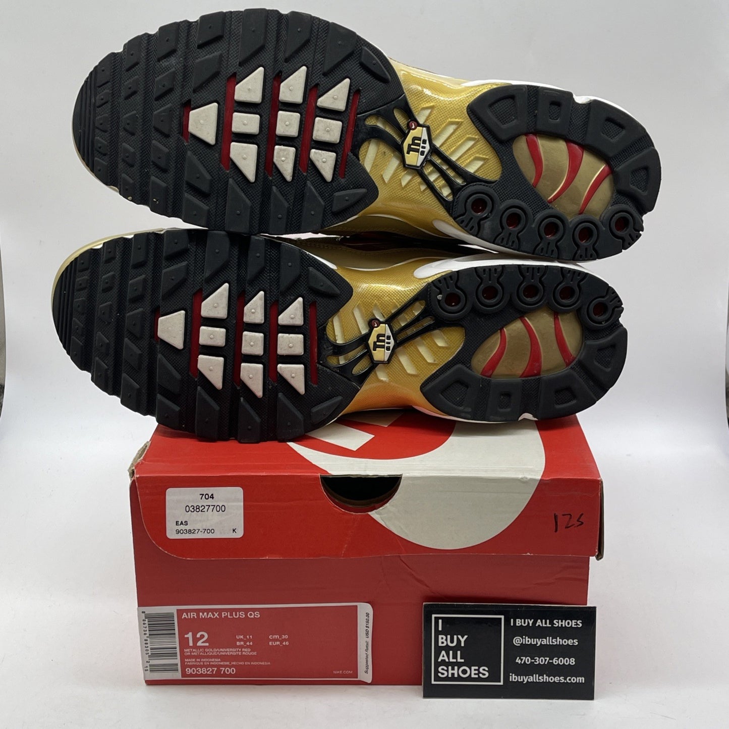 Size 12 - Nike Air Max Plus QS Metallic Gold Suede Leather (903827-700)