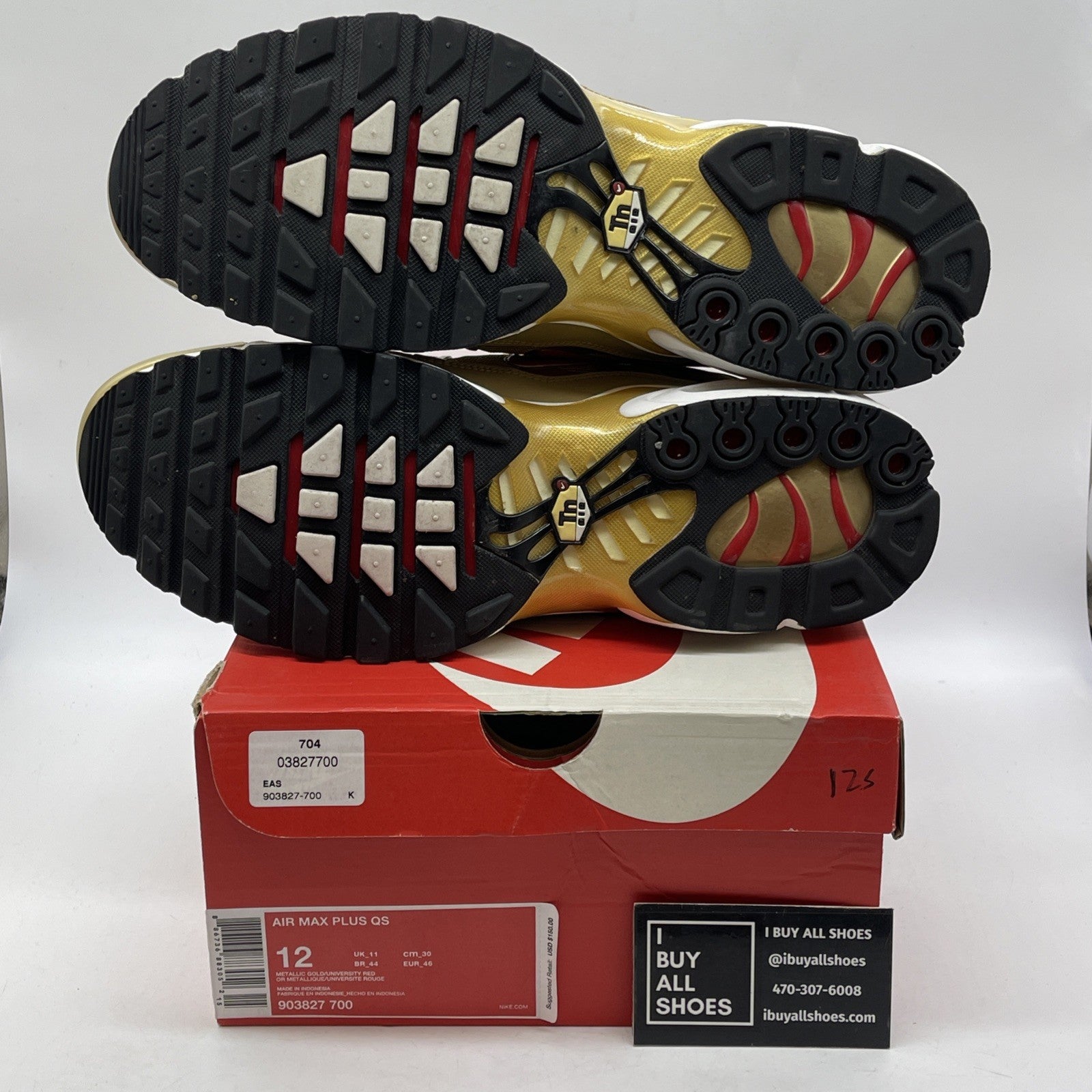 Size 12 - Nike Air Max Plus QS Metallic Gold Suede Leather (903827-700)