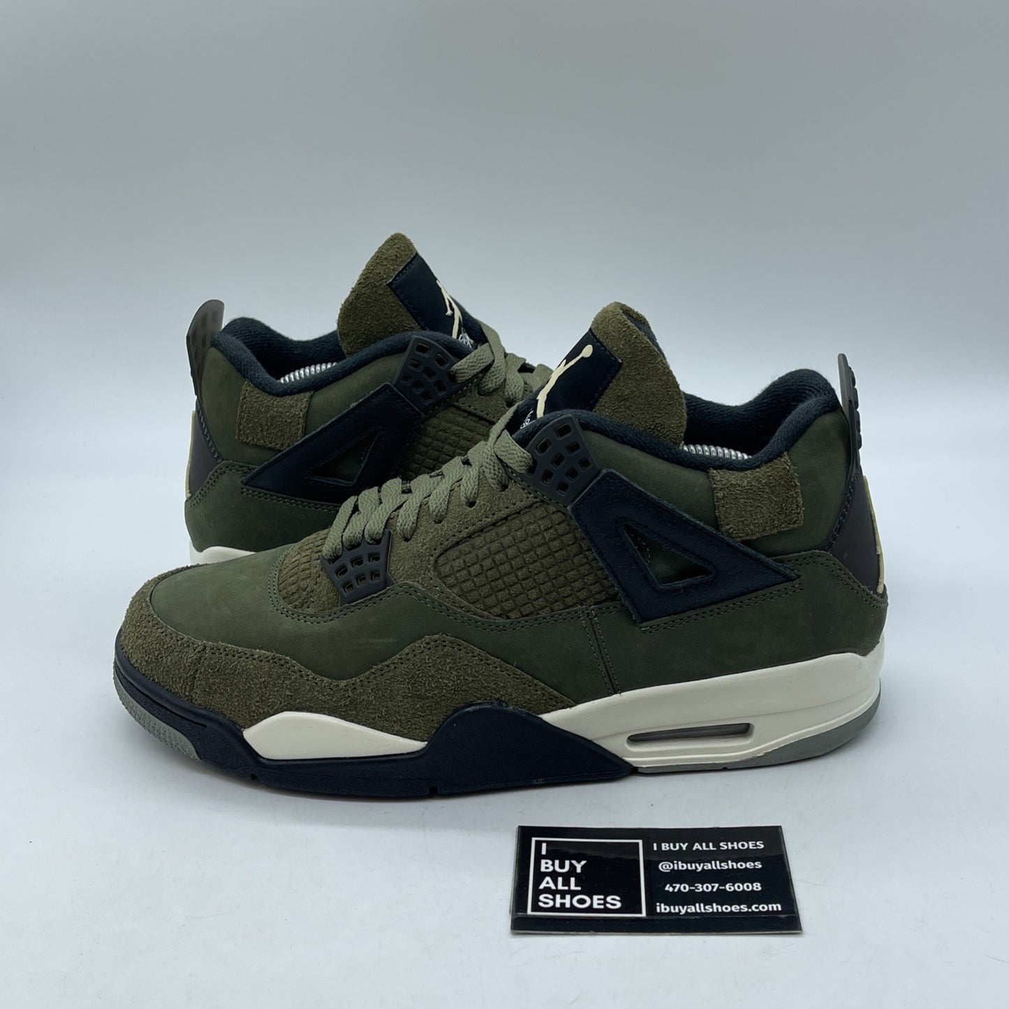 Size 9.5 - Jordan 4 SE Retro Low Craft - Olive Black Suede Leather (FB9927-200)