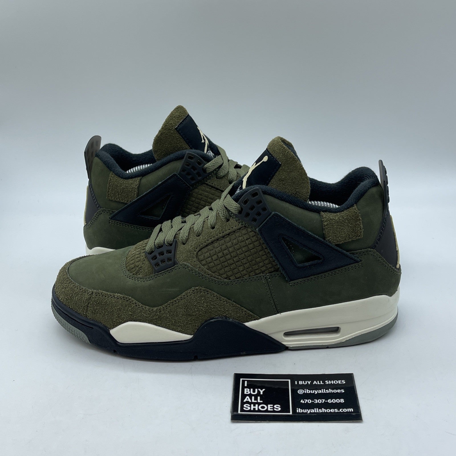 Size 9.5 - Jordan 4 SE Retro Low Craft - Olive Black Suede Leather (FB9927-200)