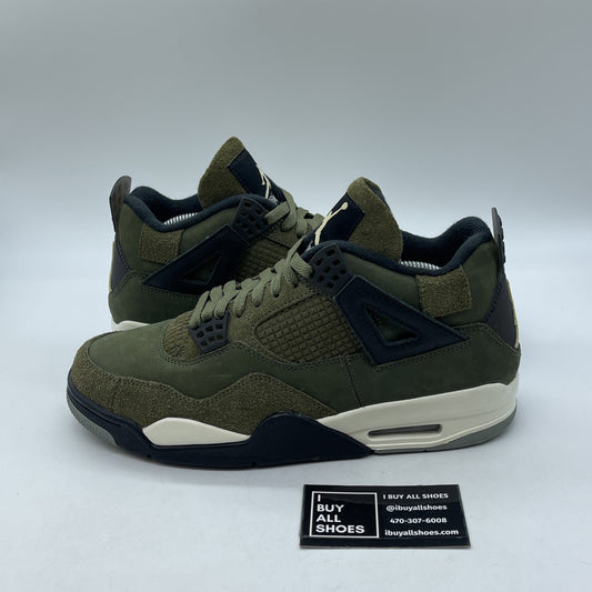 Size 9.5 - Jordan 4 SE Retro Low Craft - Olive Black Suede Leather (FB9927-200)