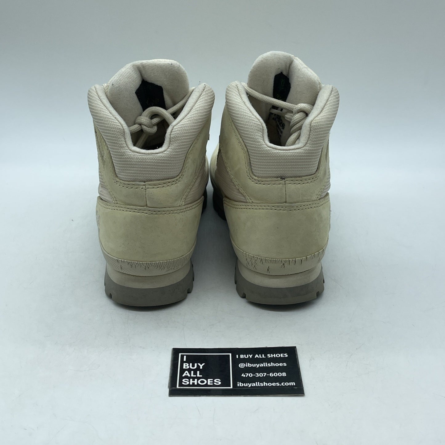 Size 10 - Timberland Euro Hiker Leather Suede Mid Hiking Boots Cream Beige