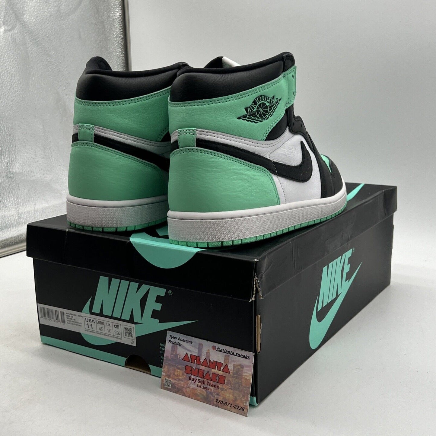 Size 11 - Air Jordan 1 Retro OG High Green Glow White Black Leather (DZ5495-130)