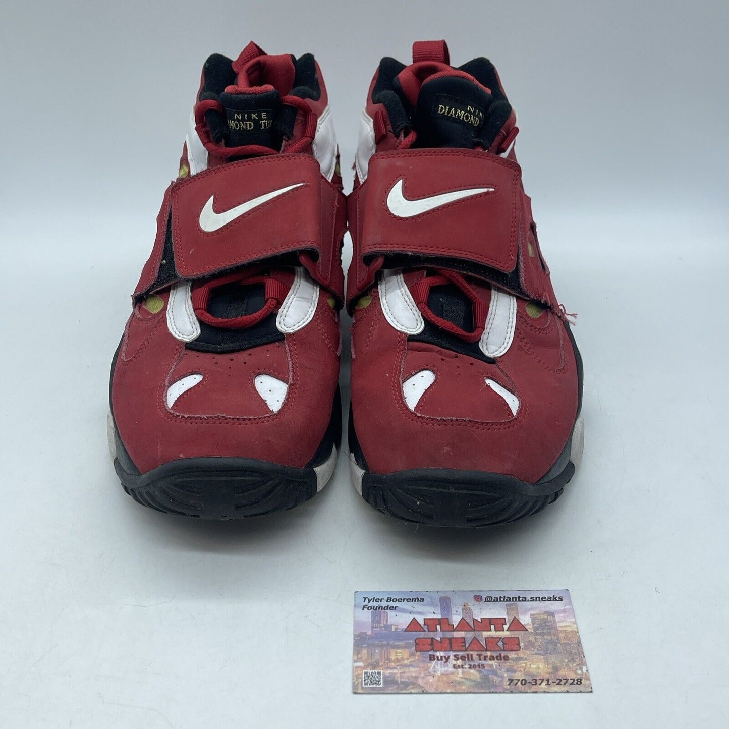 Size 12 - Nike Air Diamond Turf 2 2012 Red Gold White Black Suede (487658-610)