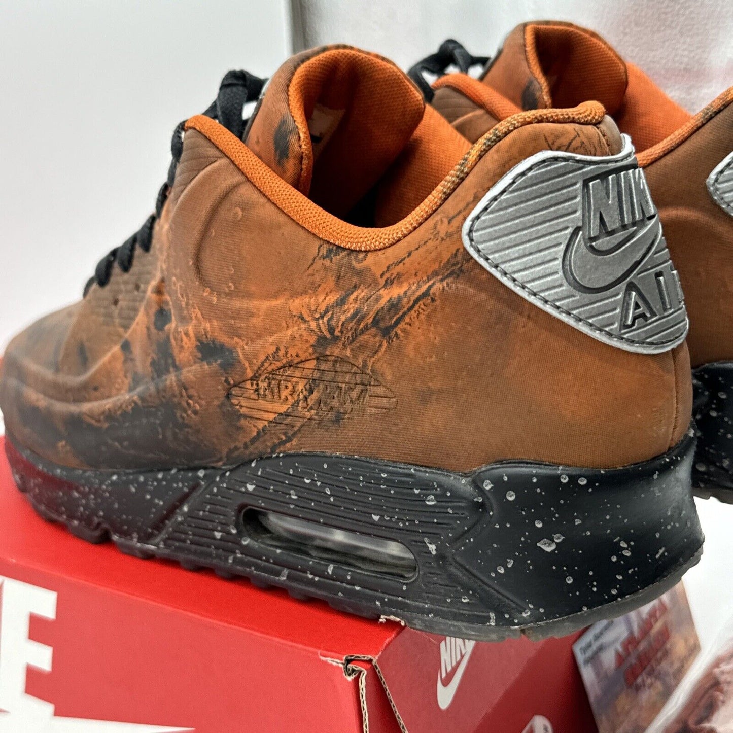 Size 10 - Nike Air Max 90 QS Mars Landing 2019 Orange Reflective Black Shiny