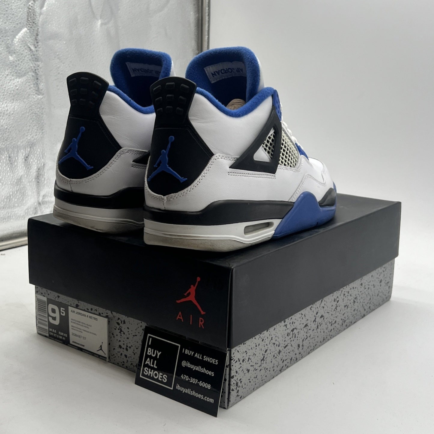 Size 9.5 - Air Jordan 4 Retro Mid Motorsports (308497-117)