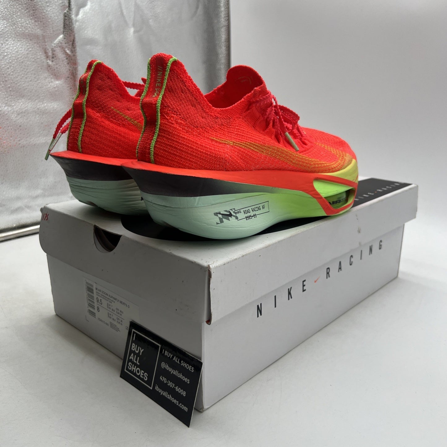 Size 9.5 - Nike Air Zoom Alphafly NEXT% 3 Bright Crimson Lime Blast W FD8315-600