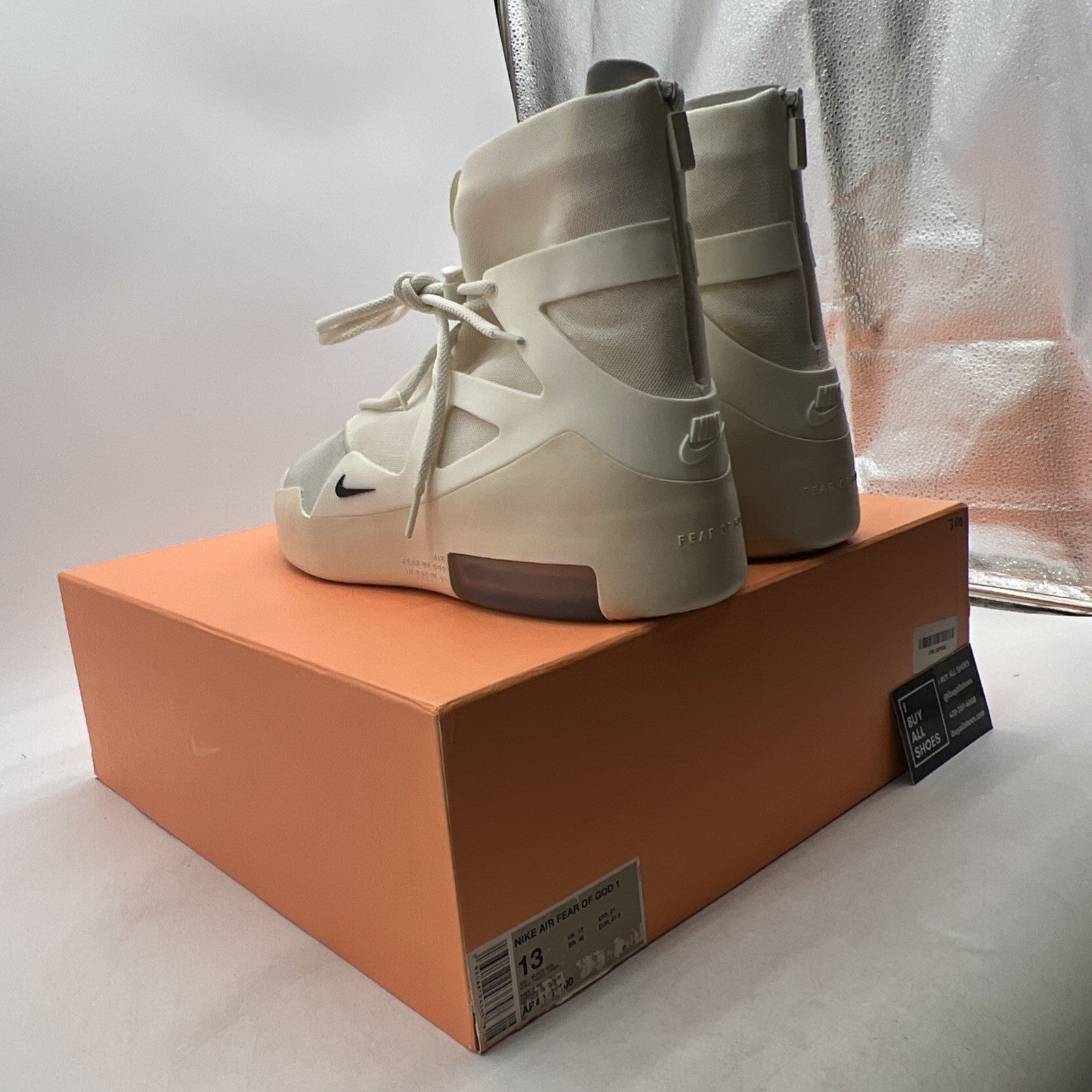 Size 13 - Nike Air Fear Of God 1 Sail (AR4237-100)