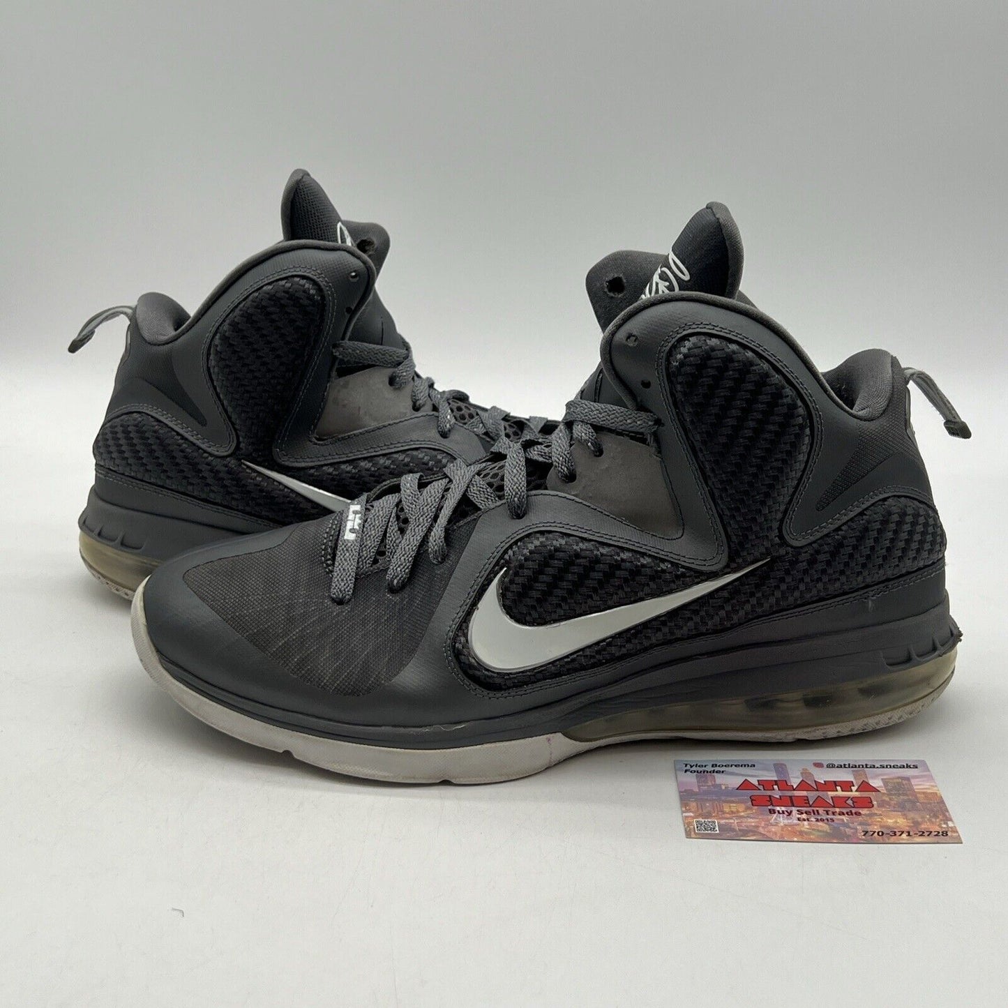 Size 12 - Nike LeBron 9 Cool Grey White (467764-007)