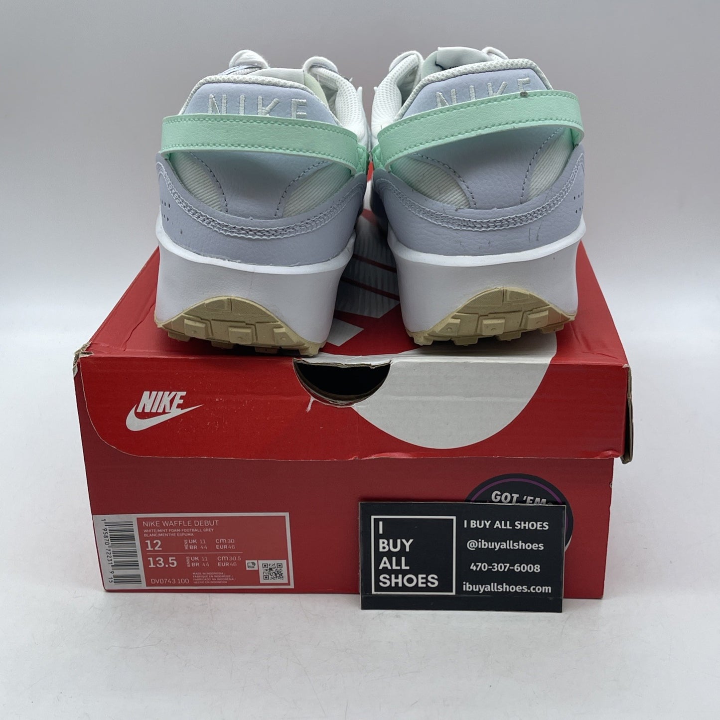 Size 12 - Nike Waffle Debut White Mint Foam Gum (DV0743-100)