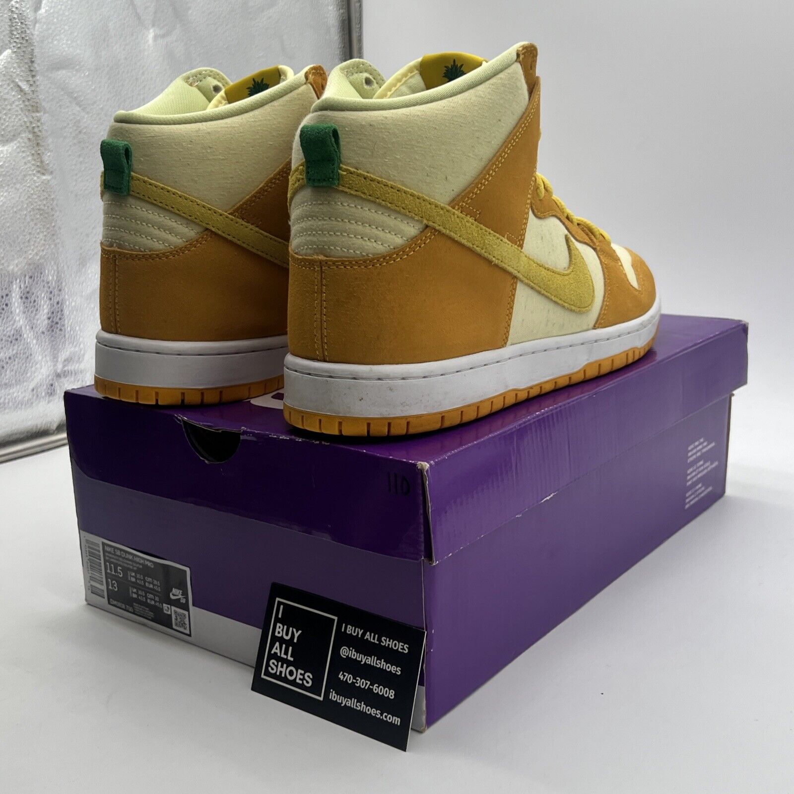 Size 11.5 - Nike Dunk SB High Fruity Pack - Pineapple (DM0808-700)