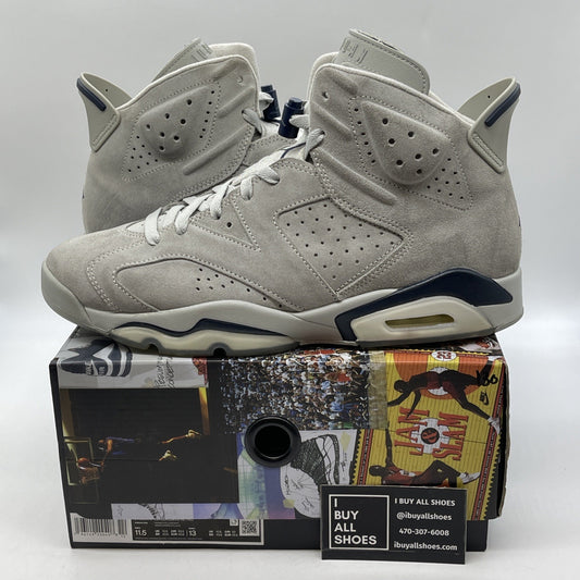 Size 11.5 - Jordan 6 Retro Mid Georgetown Blue Grey Suede (CT8529-012)