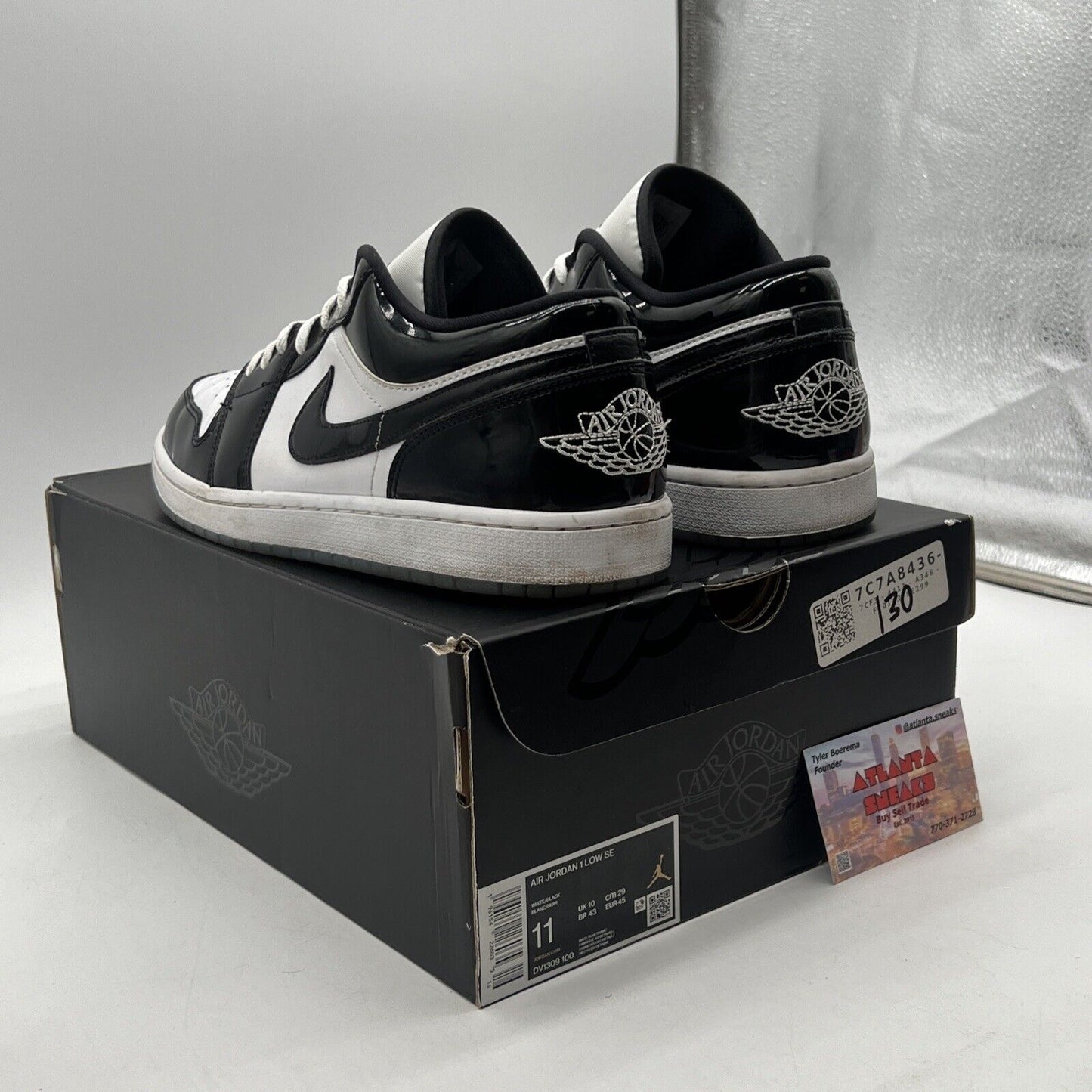 Size 11 - Jordan 1 Low SE Concord Black White Leather Icey (DV1309-100)