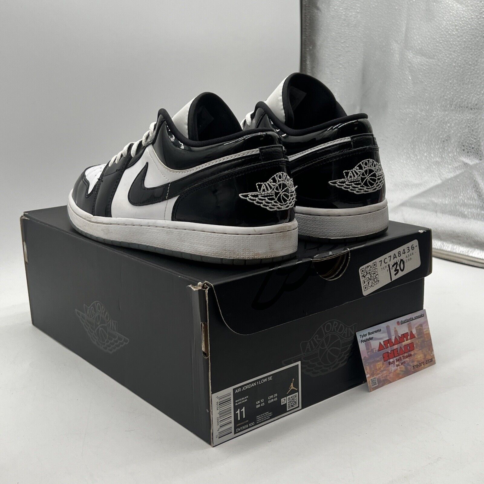 Size 11 - Jordan 1 Low SE Concord Black White Leather Icey (DV1309-100)