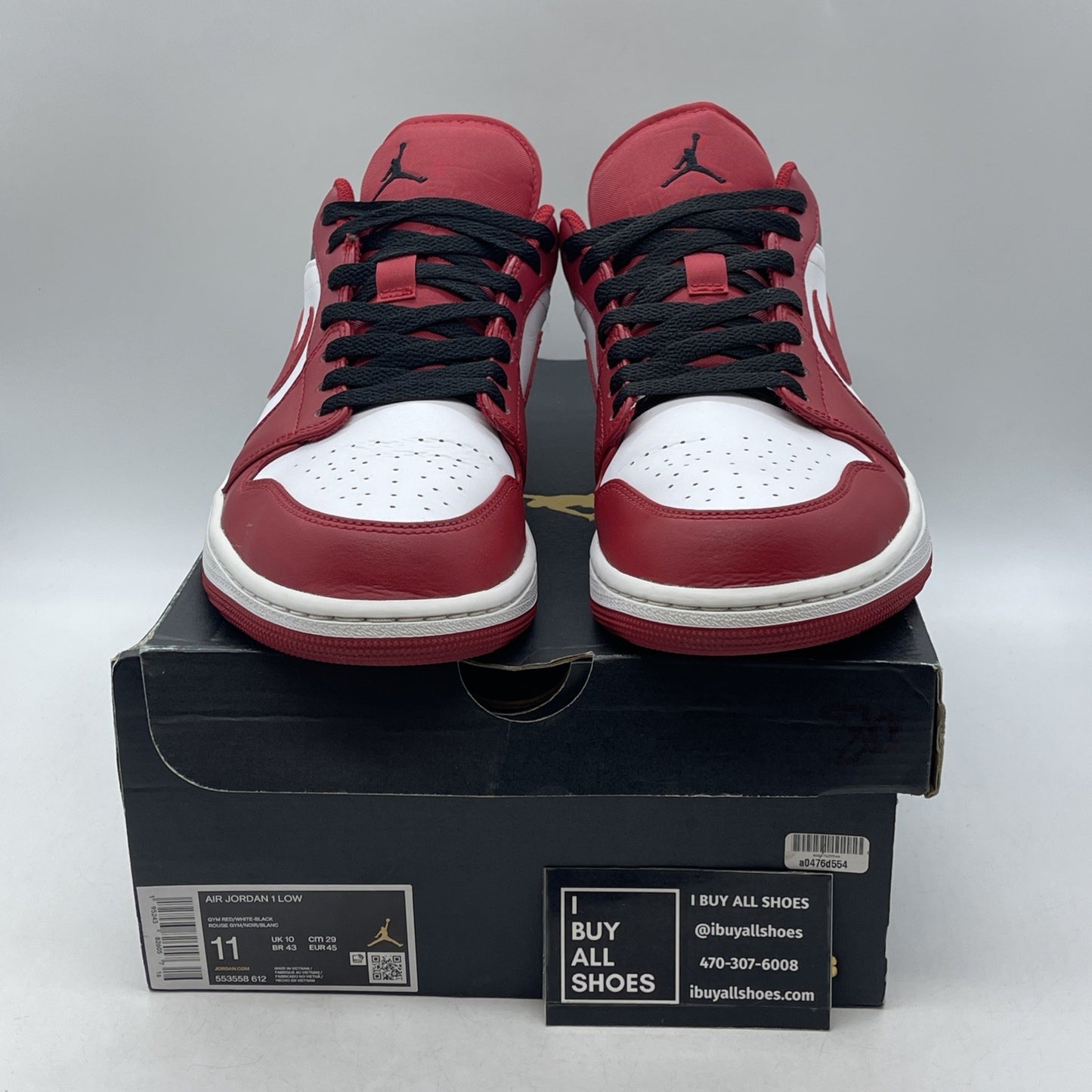 Size 11 - Air Jordan 1 Low Bred Toe (553558-612)