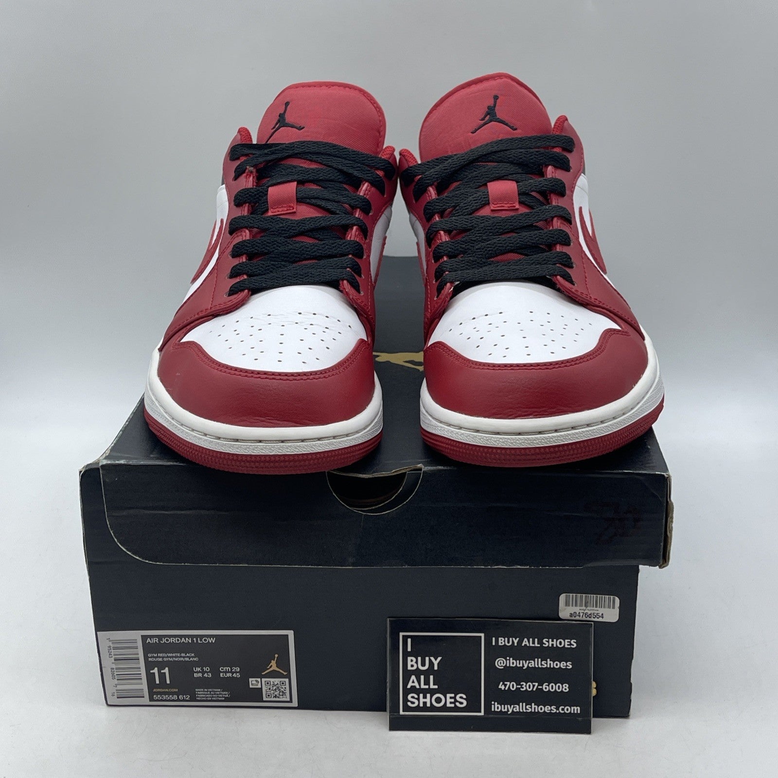 Size 11 - Air Jordan 1 Low Bred Toe (553558-612)