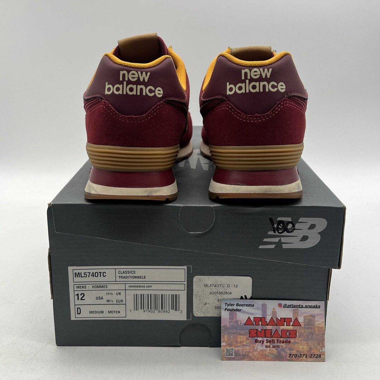 Size 13 - New Balance 574 Outdoor Pack - Burgundy Yellow Suede (ML574OTC)