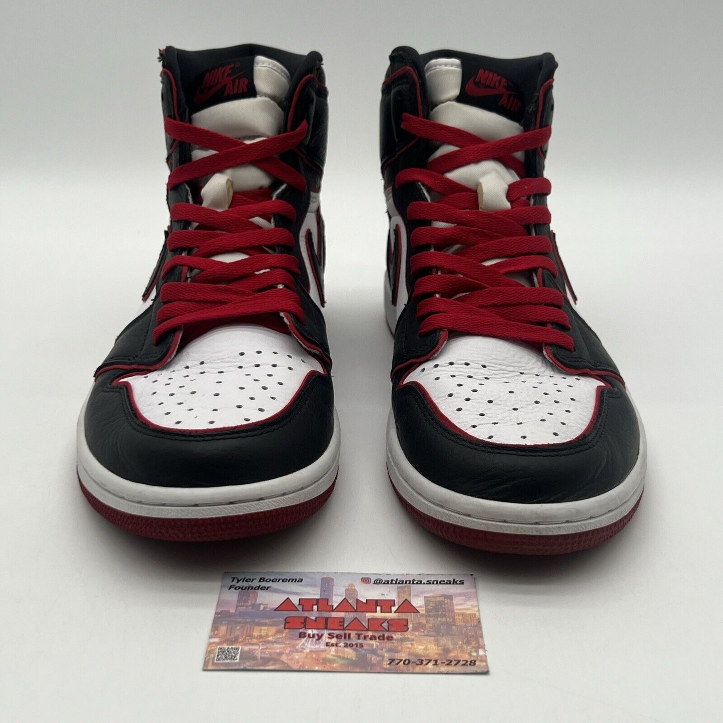 Size 10.5 - Jordan 1 Retro High OG Bloodline 2019 Black White Red (555088-062)