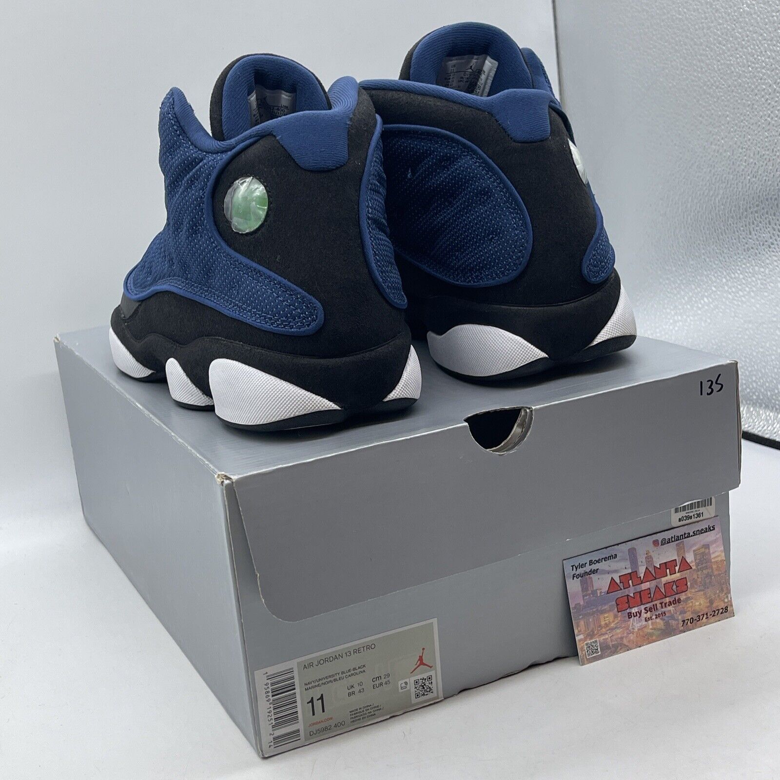 Size 11 - Jordan 13 Navy 2022 Black Suede White Leather (DJ5982-400)